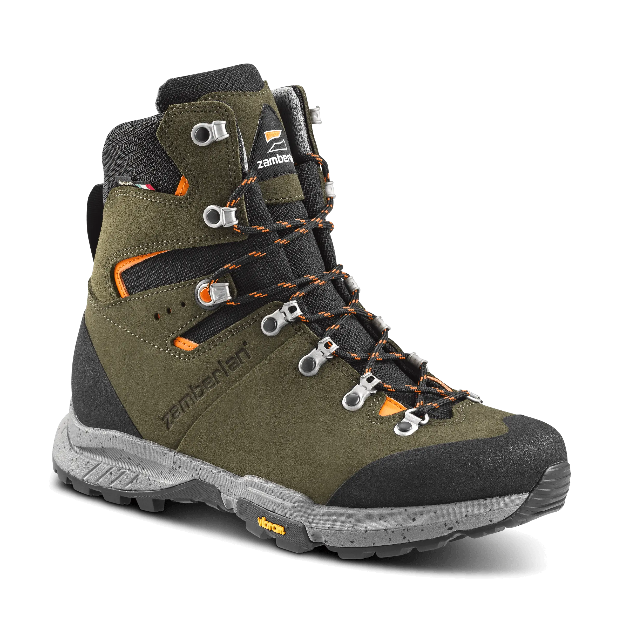 Zamberlan Thunder Pro GTX - men's hiking and backpacking boot in musk and brown/orange